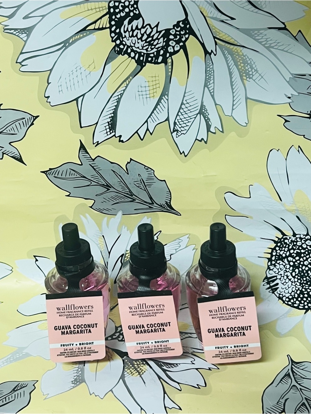 Bath & Body Works Guava Coconut Margarita Wallflower Plug In Bulb Refill 3pc